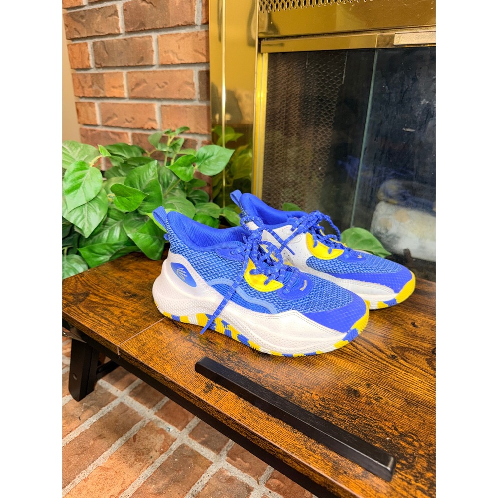Under Armour Curry HOVR Splash Kids Basketball Shoes Blue 2.5Y